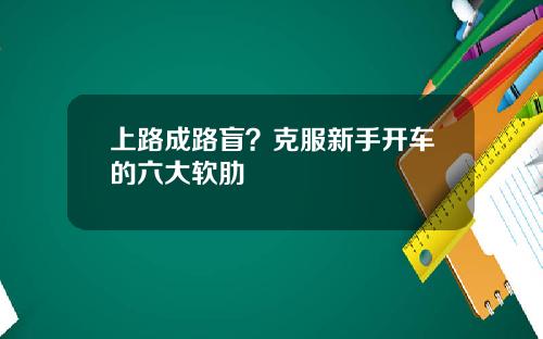 上路成路盲？克服新手开车的六大软肋