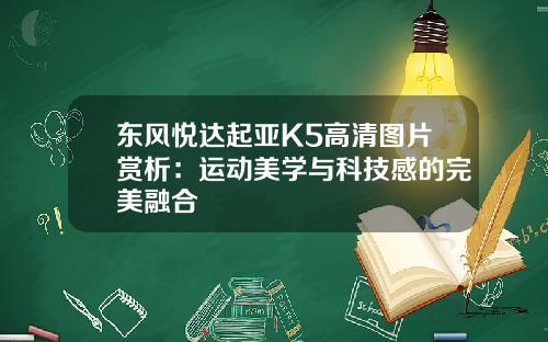 东风悦达起亚K5高清图片赏析：运动美学与科技感的完美融合