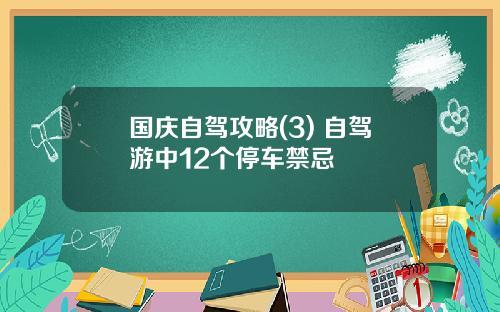 国庆自驾攻略(3) 自驾游中12个停车禁忌