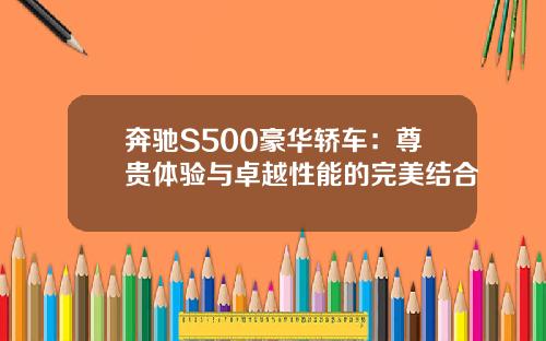 奔驰S500豪华轿车：尊贵体验与卓越性能的完美结合