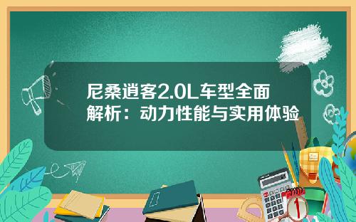 尼桑逍客2.0L车型全面解析：动力性能与实用体验