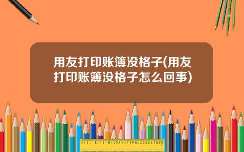 用友打印账簿没格子(用友打印账簿没格子怎么回事)