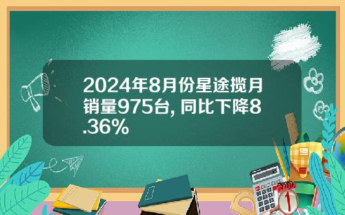 2024年8月份星途揽月销量975台, 同比下降8.36%