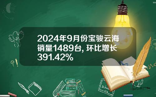 2024年9月份宝骏云海销量1489台, 环比增长391.42%